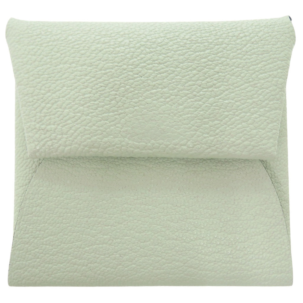 Hermes Bastia Chevre Vert Fizz W stamp (2024 production) Wallet/Coin Case Gre...